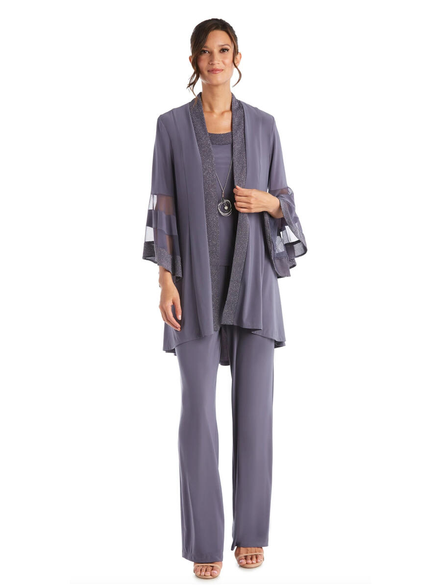 R & M Richards - 3 Piece Pant Suit with Jacket and Chain 7241