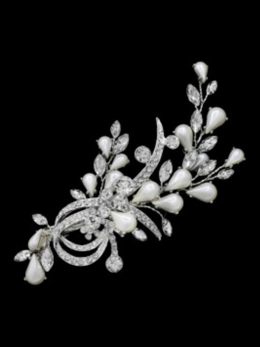 DS BRIDAL    DAE SUNG . - Rhinestone With Pearls Hair Pin R5-8342