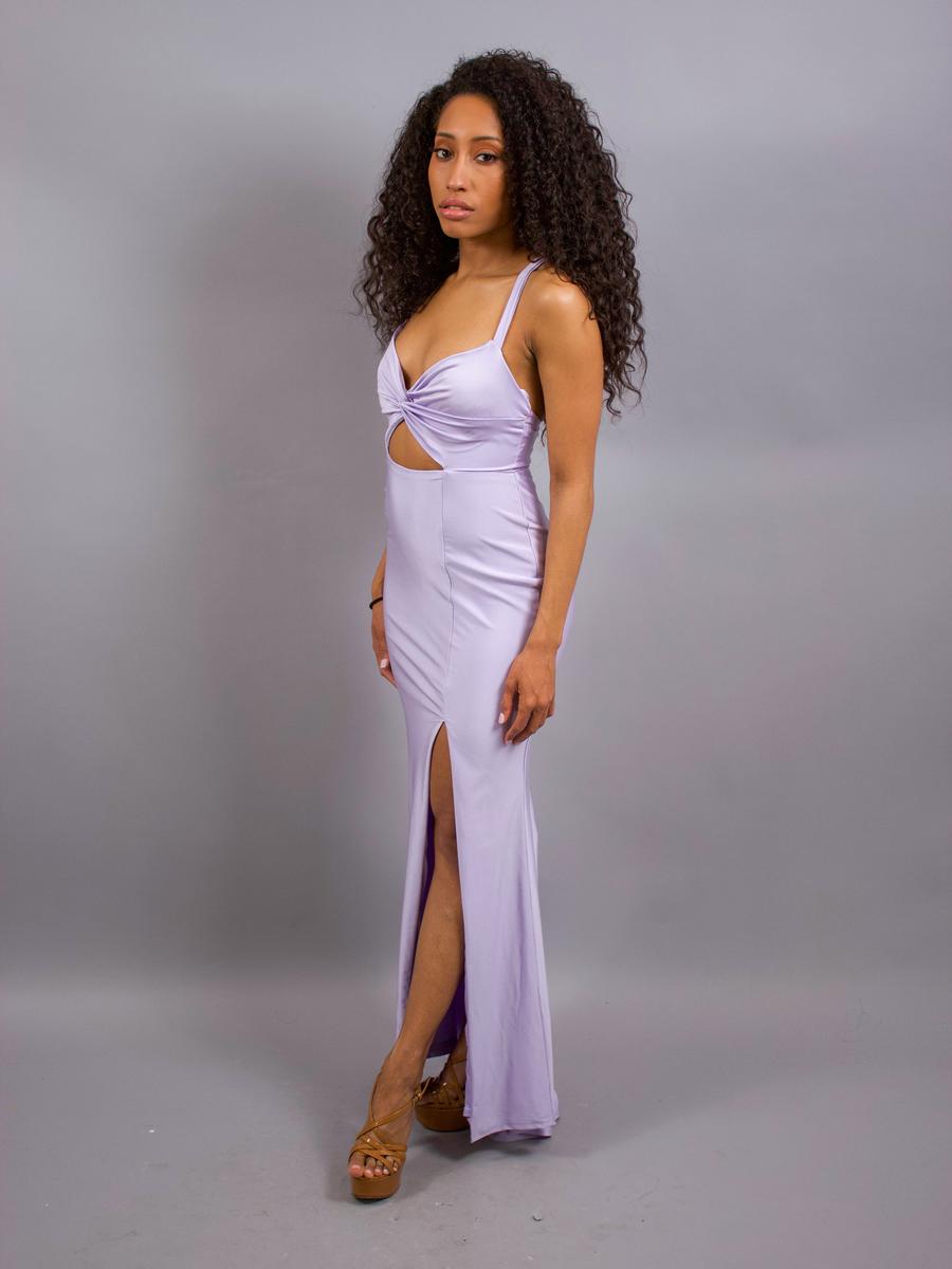 JUMP - Jersey Gown Spaghetti Straps Open Cutout