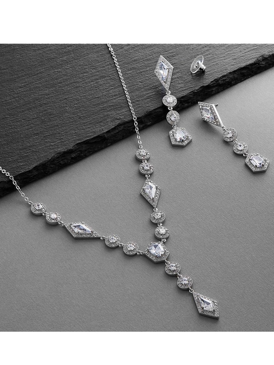 MARIELL - Cubic Zirconia Necklace-Earring Set 3696S