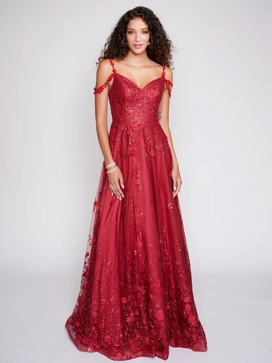 Nina Cannacci - Tulle Glitter Off the Shoulder Gown