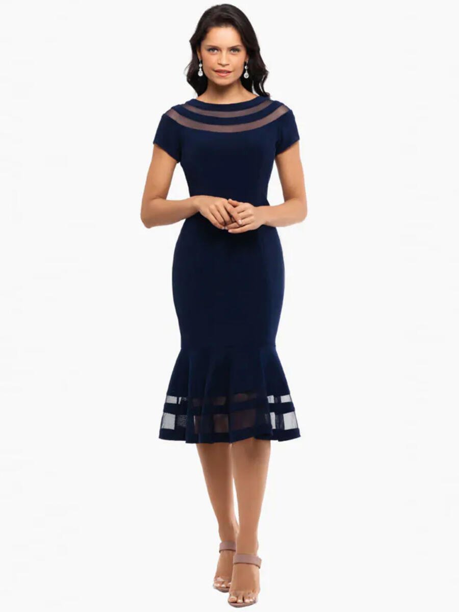 XSCAPE - n/a Short Sleeve Fitted Dress