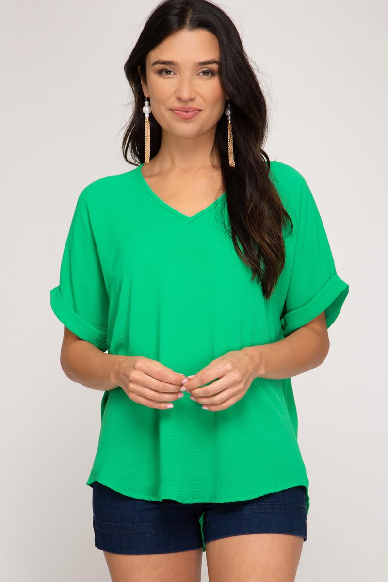 SHE AND SKY - Short Sleeve Blouse