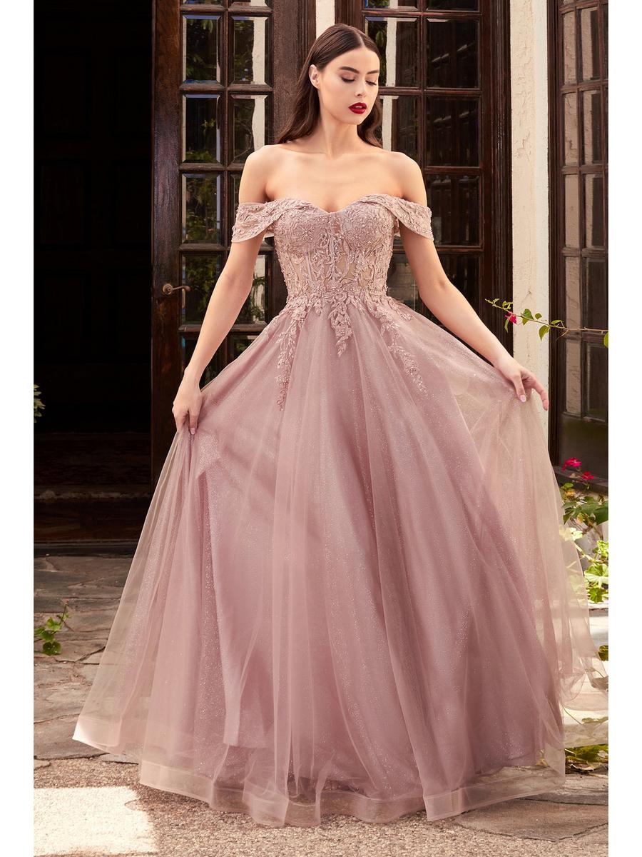 Cinderella Devine - Off The SHoulder Embroidered Bodice Ball Gown