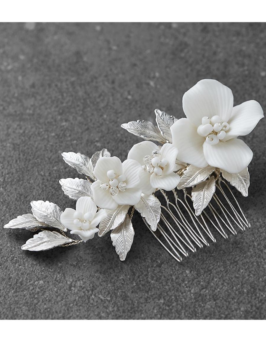 MARIELL - Handmade Bridal Hair Comb with Soft Cream Flowers 4665HC