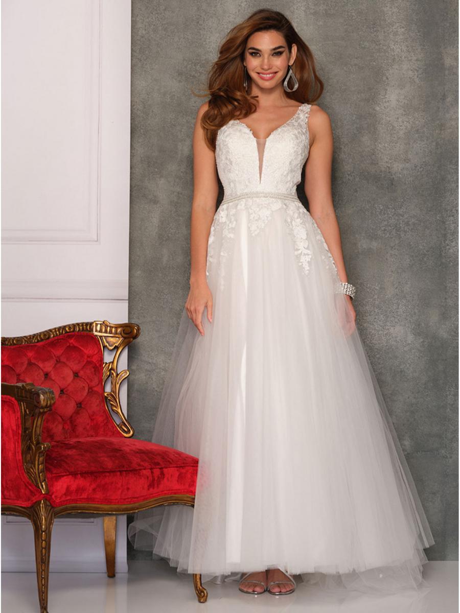 Dave and Johnny - Tulle Embroidered Lace Bridal Gown 10765