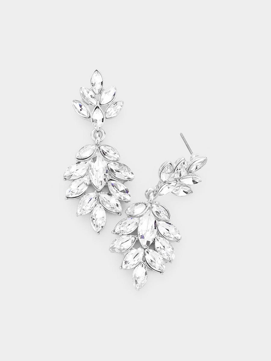 WONA TRADING INC - Crystal Marquise Cluster Drop Evening Earrings EVE1245