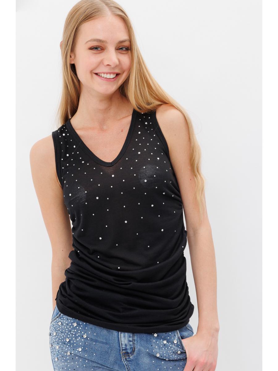 Vocal Apparel - V-Neck Tank Top With Studs 19298T