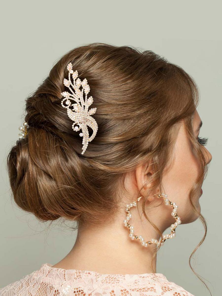 WONA TRADING INC - CZ Marquise Accented Leaf Hair Comb CSH72-40915