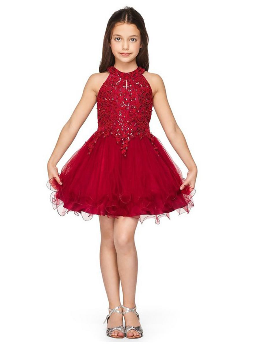 Cinderella Couture - Tulle Halter Neck Rhinestone Bodice Dress 5100