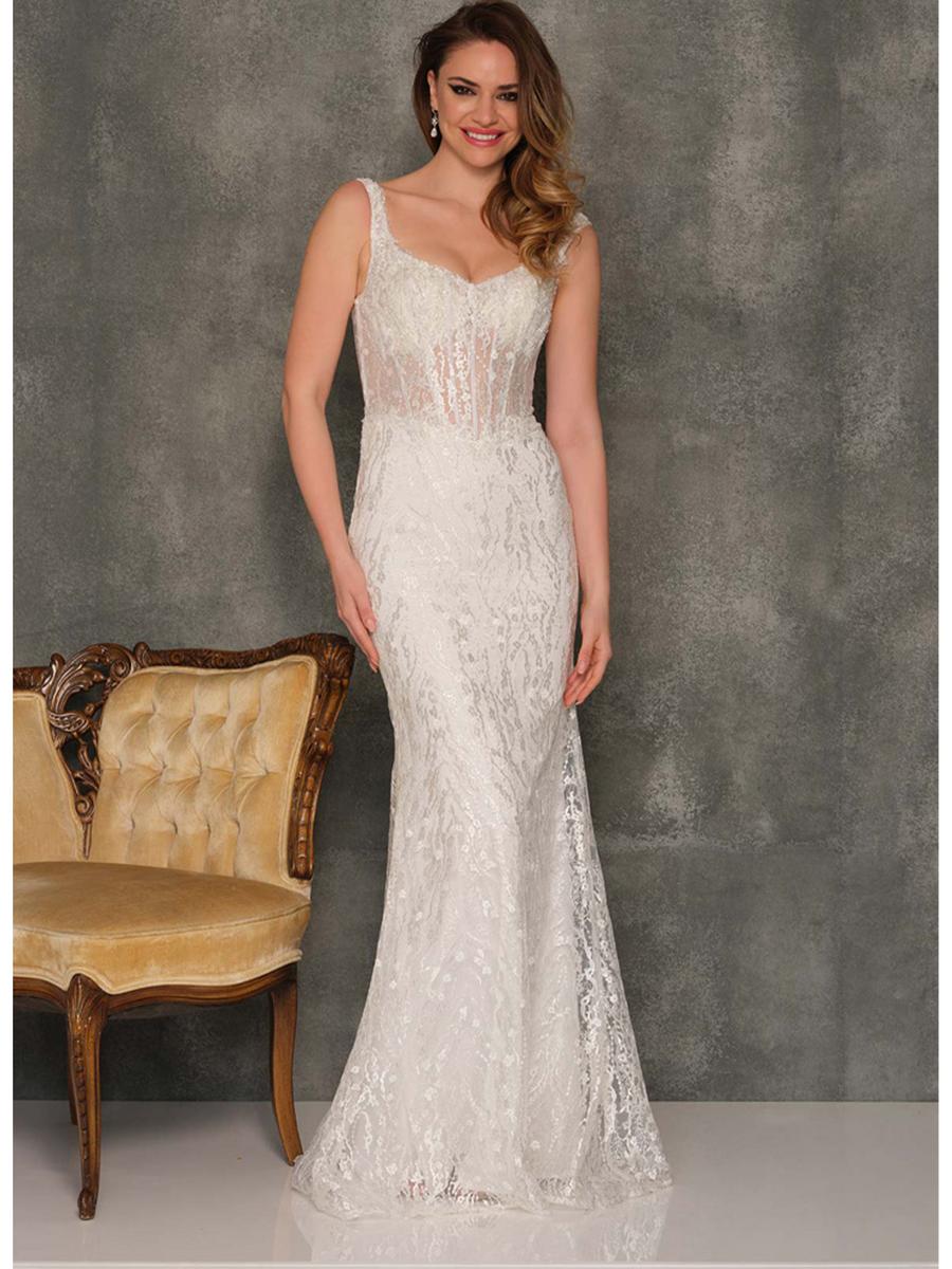 Dave and Johnny - Mermaid Illusion Bodice Bridal Gown