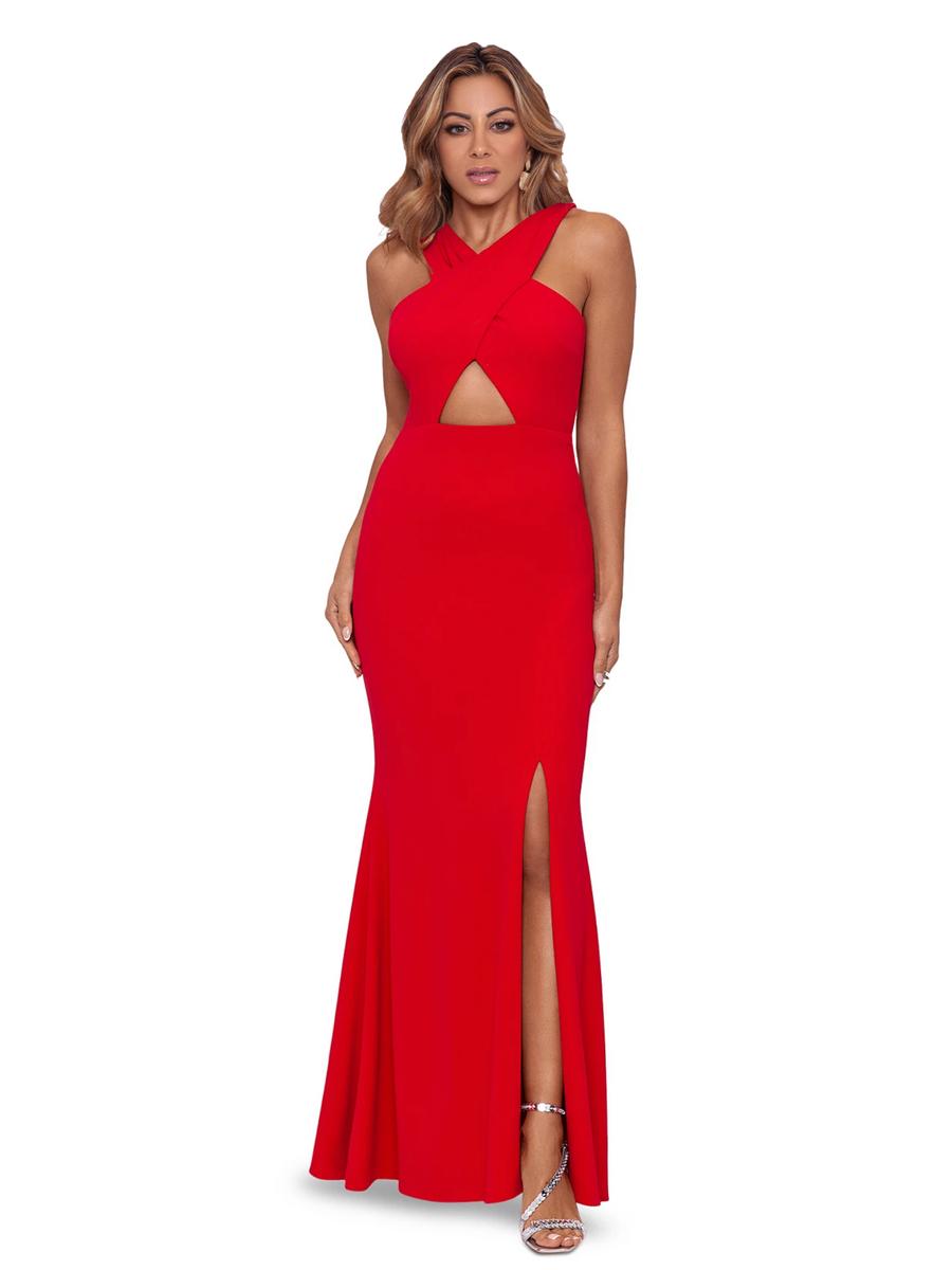 XSCAPE - Jersey Cut Out Gown