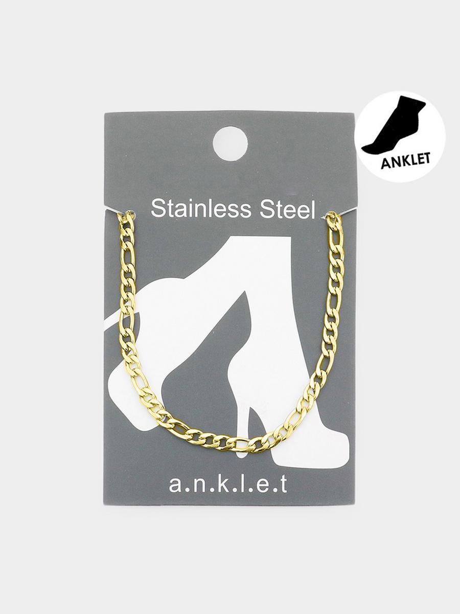 WONA TRADING INC - Stainless Steel Metal Chain Anklet AK0003