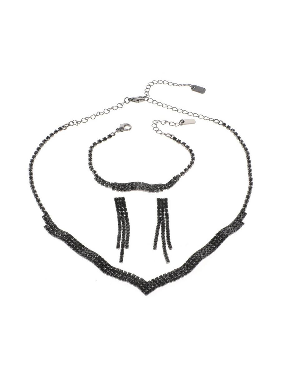 UR ETERNITY BAGS - Rhinestone Necklace Earring & Bracelet Set S15888