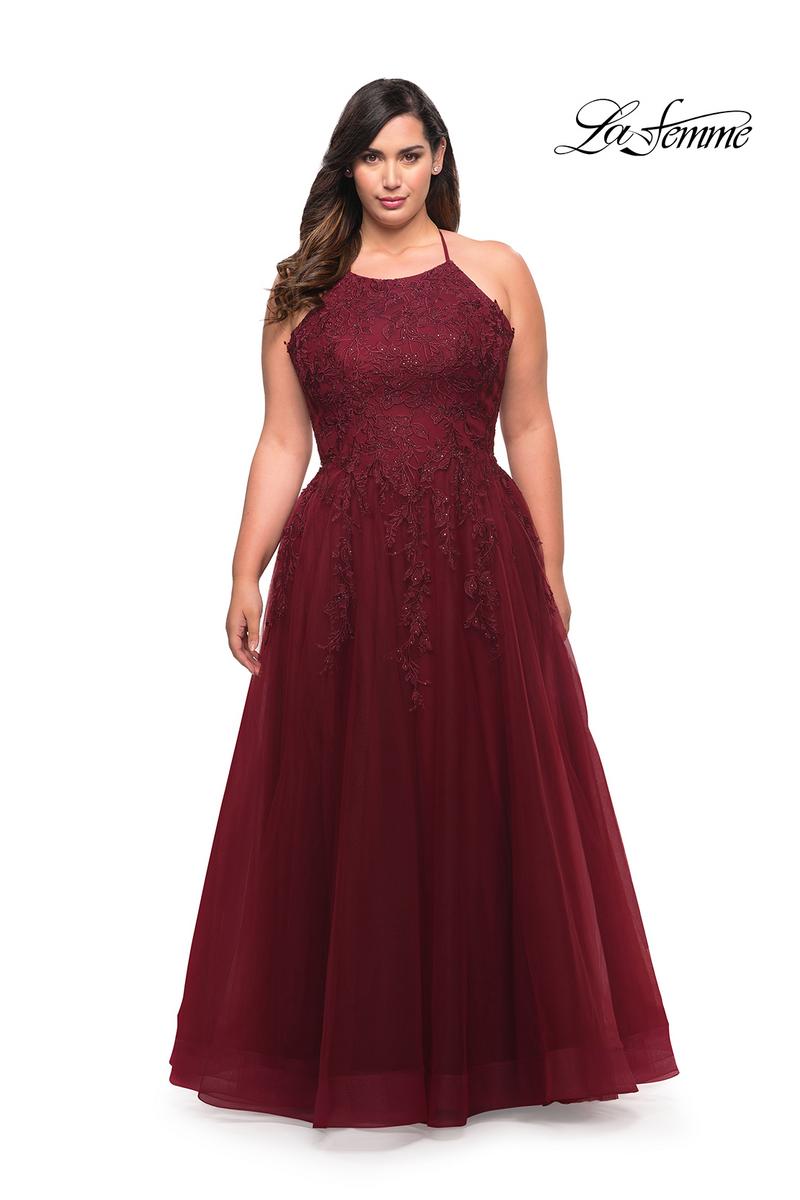 La Femme - Tulle Embroidered Gown 29071