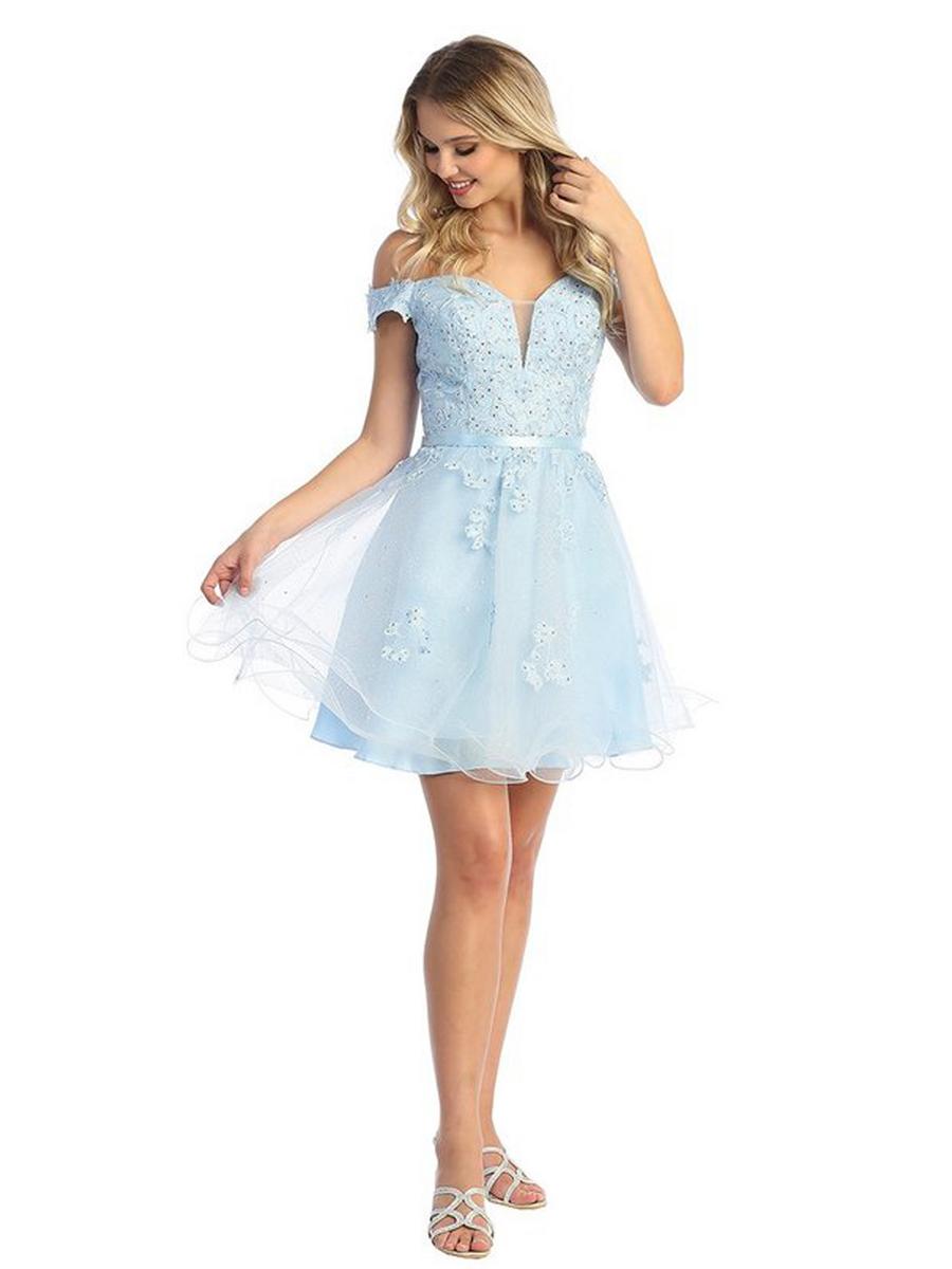 CINDY COLLECTION USA - Tulle Embroidered Dress 50435