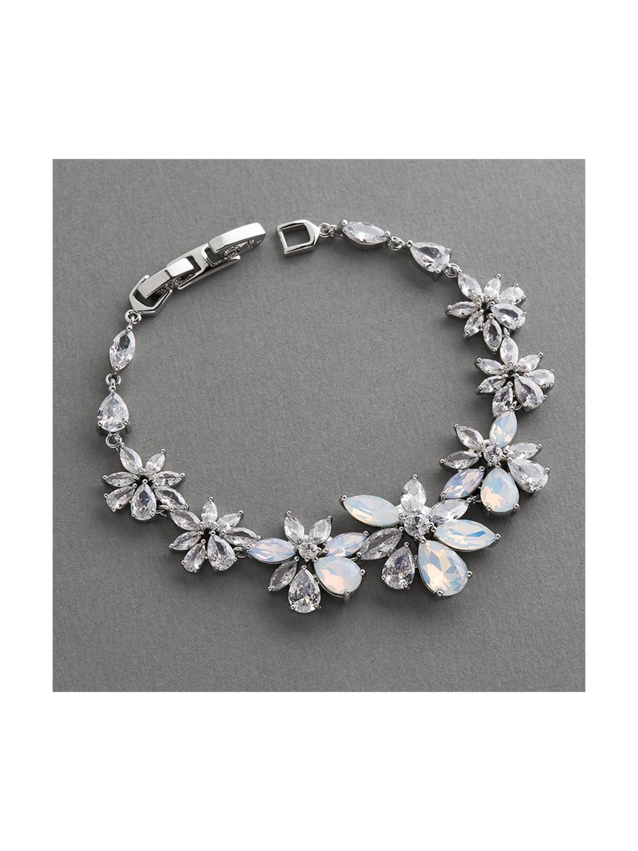 MARIELL - Cubic Zirconia and Opal bridal bracelet adds glamo