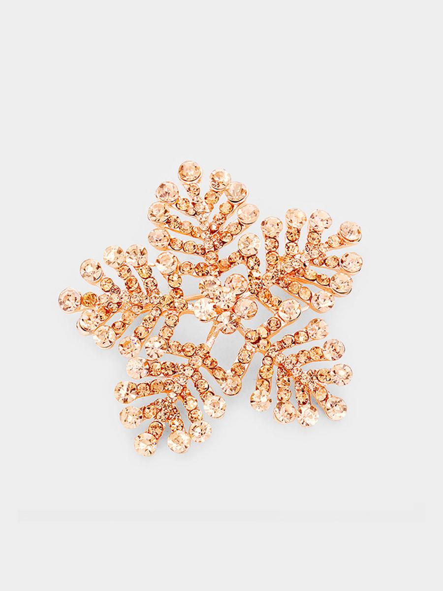 WONA TRADING INC - Crystal Pave Snowflake Brooch BR06537