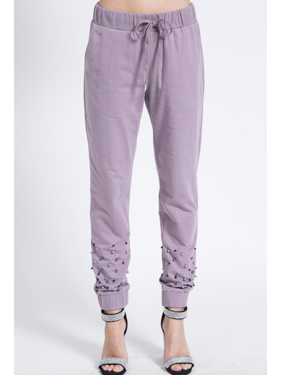 Vocal Apparel - Drawstring Jogger Pants with Pearls IM1895P