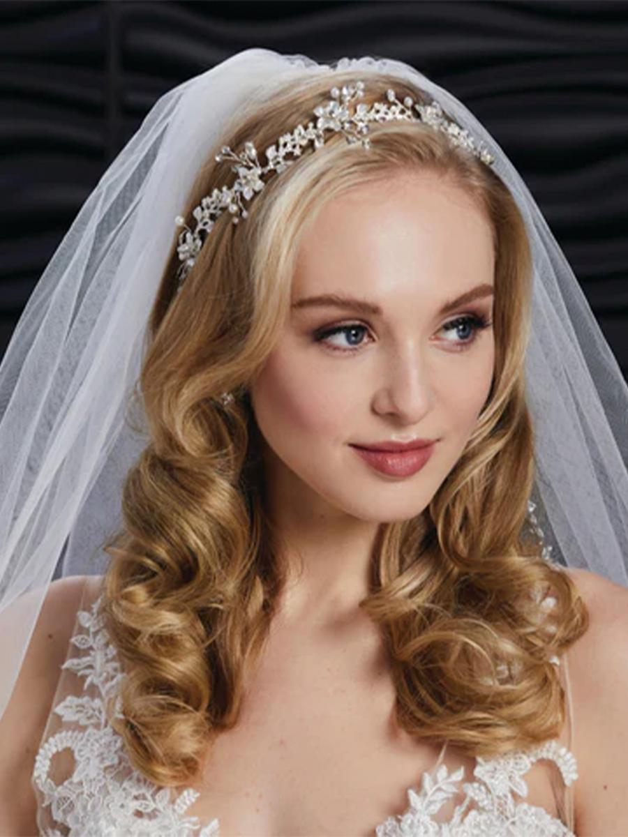 THE BRIDAL VEIL CO - Wired flexi band with metal 9131