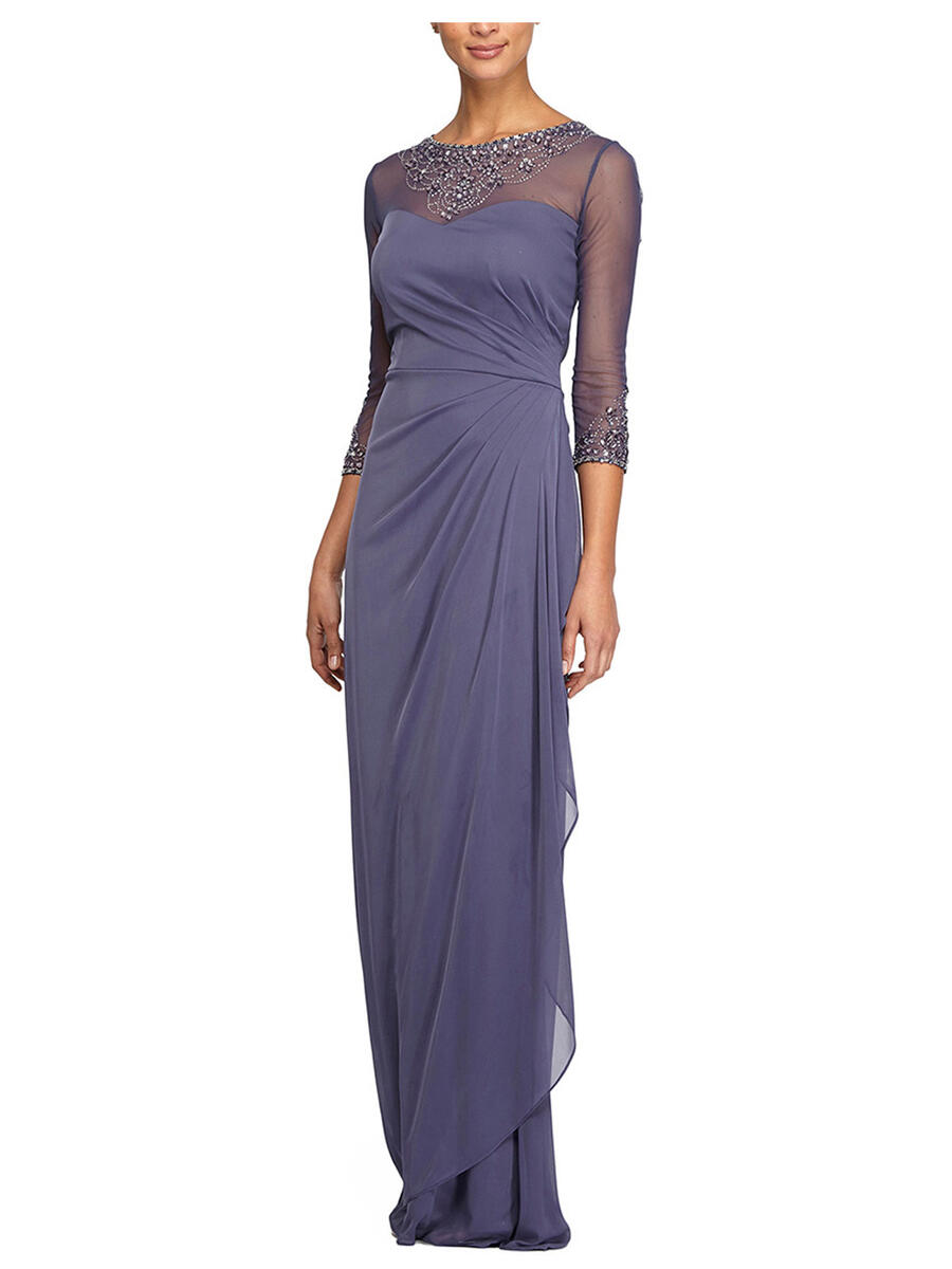 ALEX APPAREL GROUP INC - Long Sleeve Aline Gown Sweetheart Neck 232833