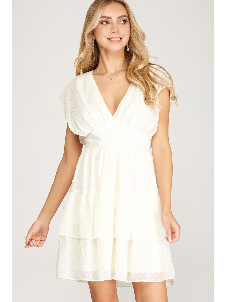 SHE AND SKY - Drop Shoulder Woven Dress