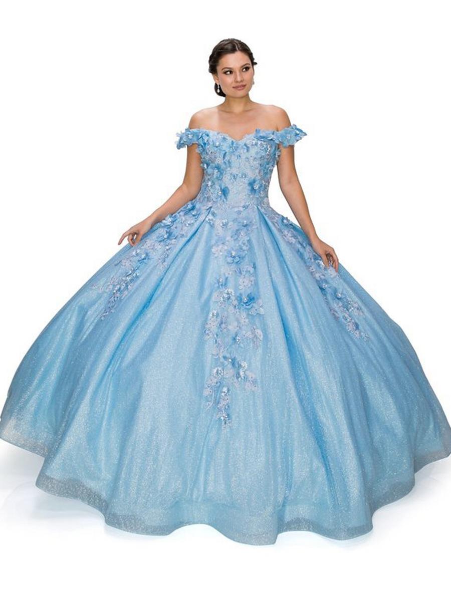 Cinderella Couture - 3D Floral Off The Shoulder Ballgown