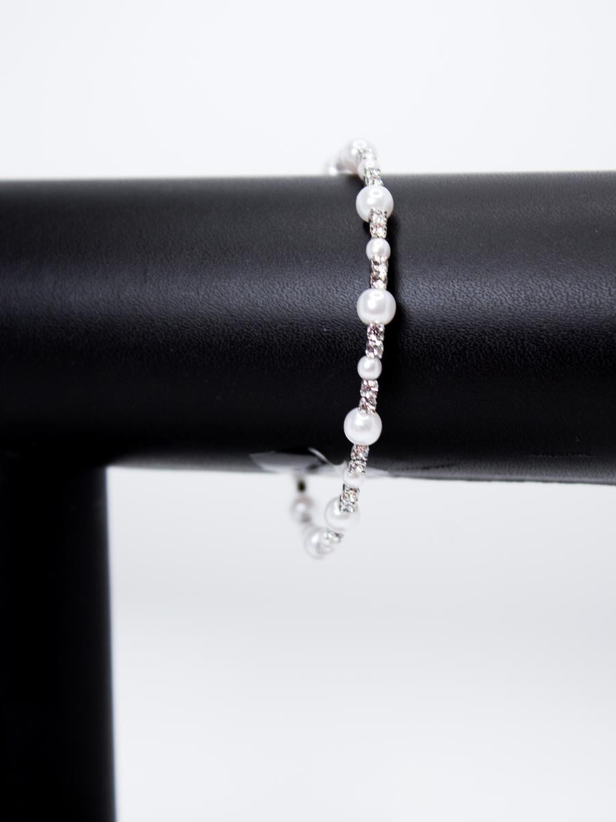 PIN &TUBE - Pearl/Silver Bracelet