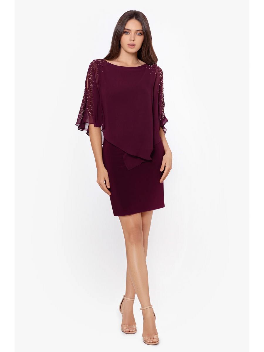 Mike - Jersey Dress Mock Top Beaded Sleeves XC136