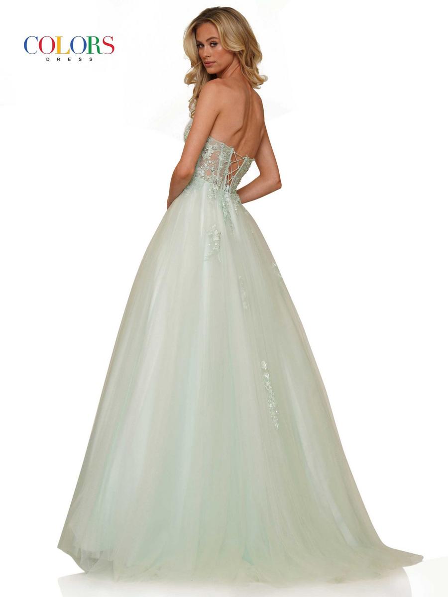 Colors Dress - Strapless Tulle Ballgown Emboirdered Bodice