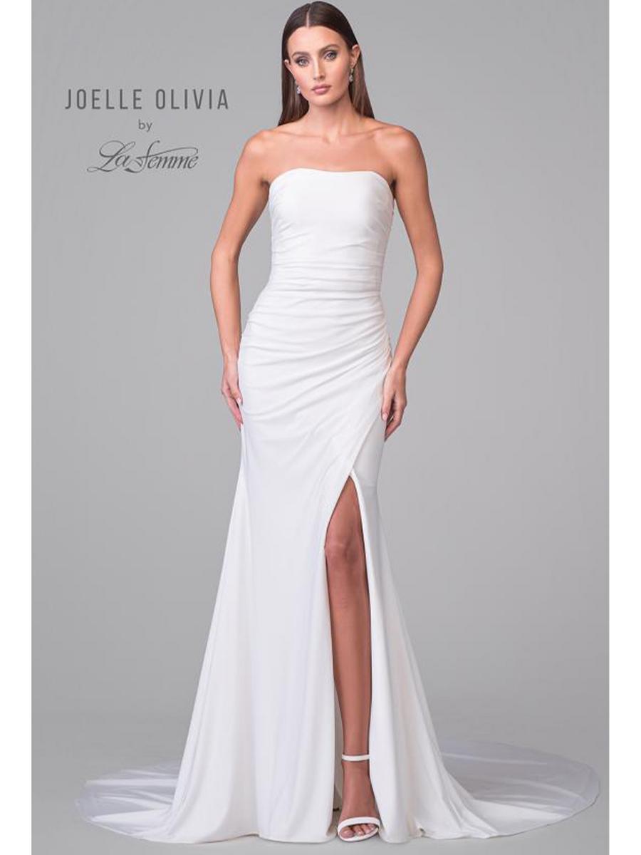 La Femme - Strapless Ruched Gown J2073