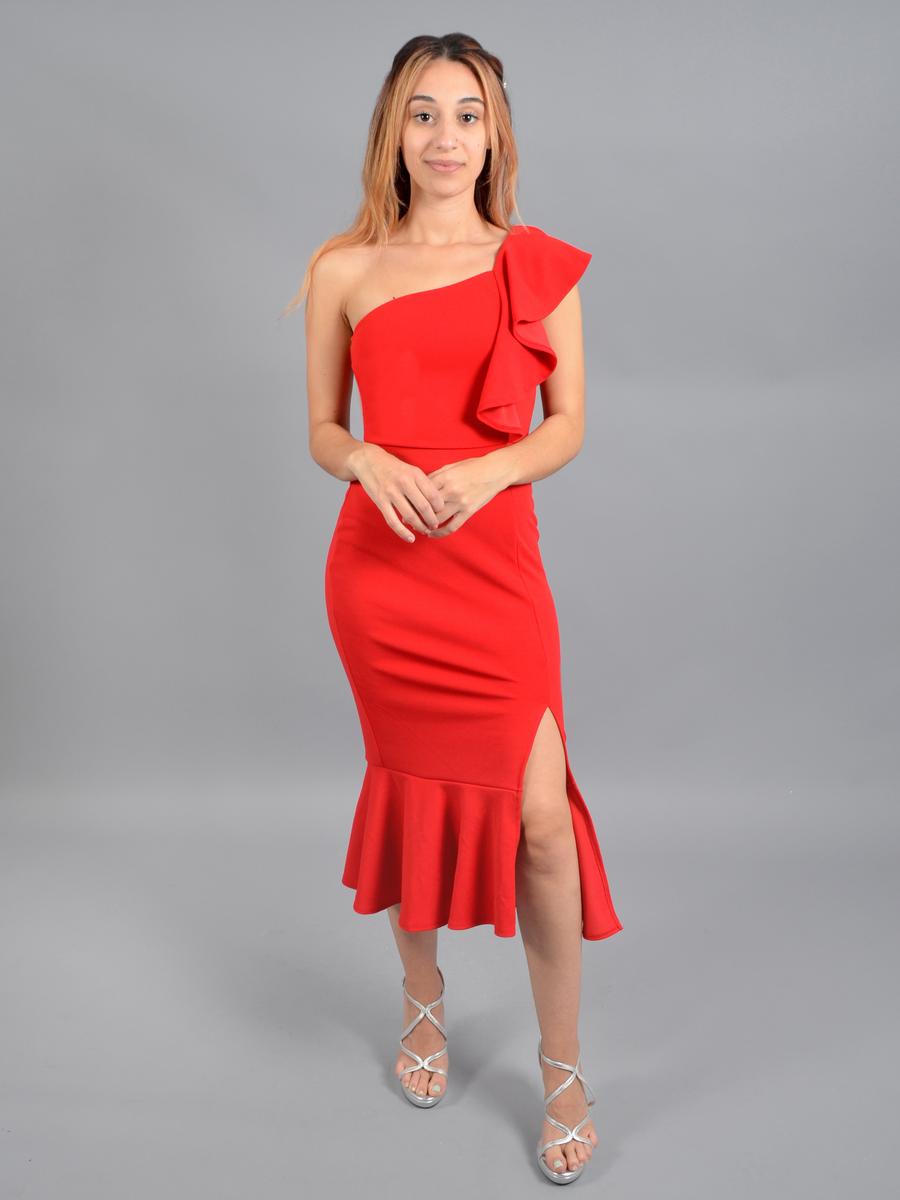 JBLA INC - One Ruffle Shoulder Dress