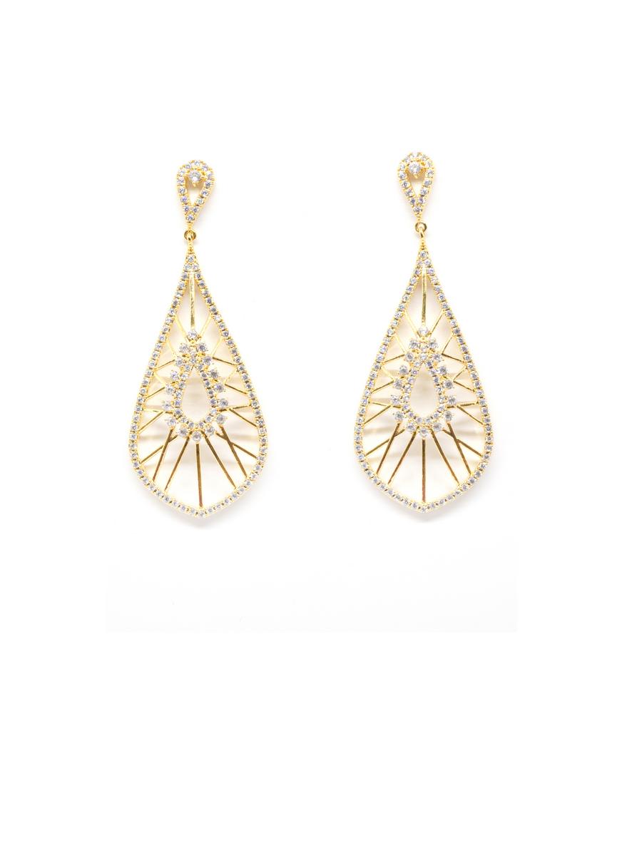 DS BRIDAL    DAE SUNG . - Cubic Large Oval Drop Earring