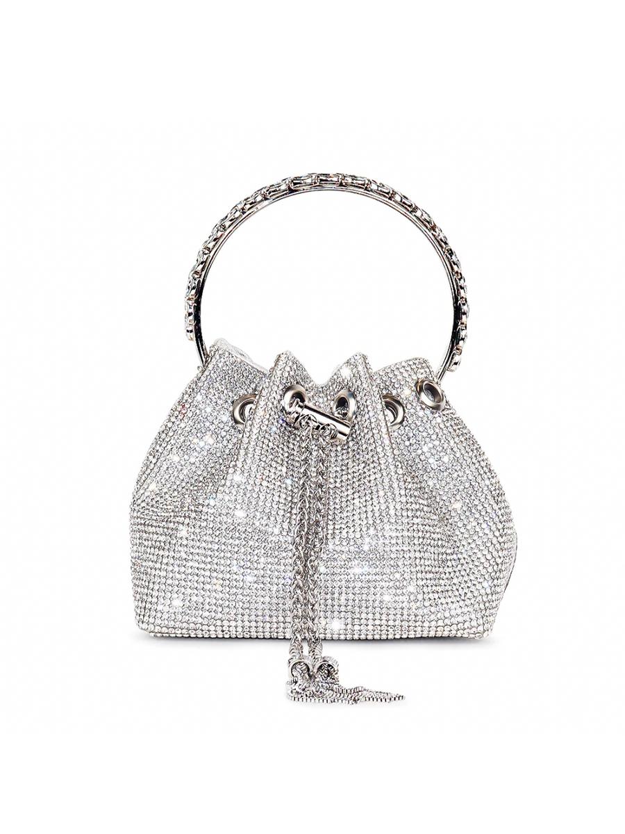 Mini Box Bag Heart Design Rhinestone Decor, Perfect Bride Purse For  Wedding, Prom & Party Events