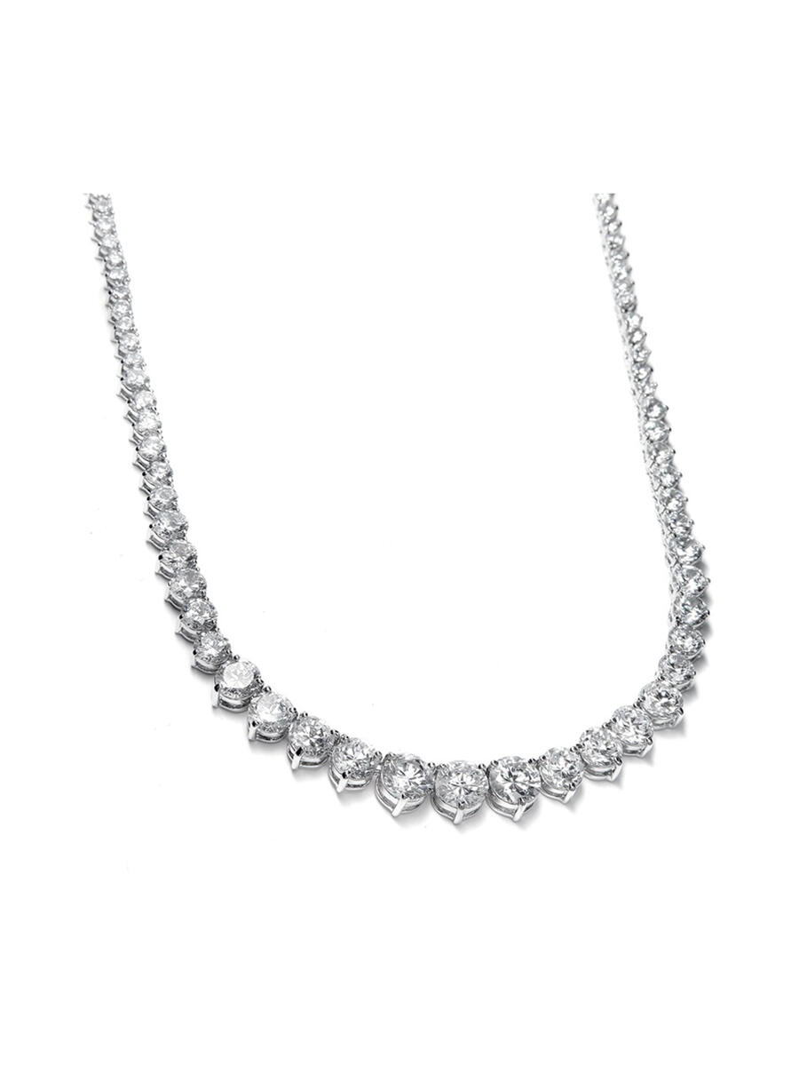 MARIELL - Graduated Cubic Zirconia Tennis Necklace