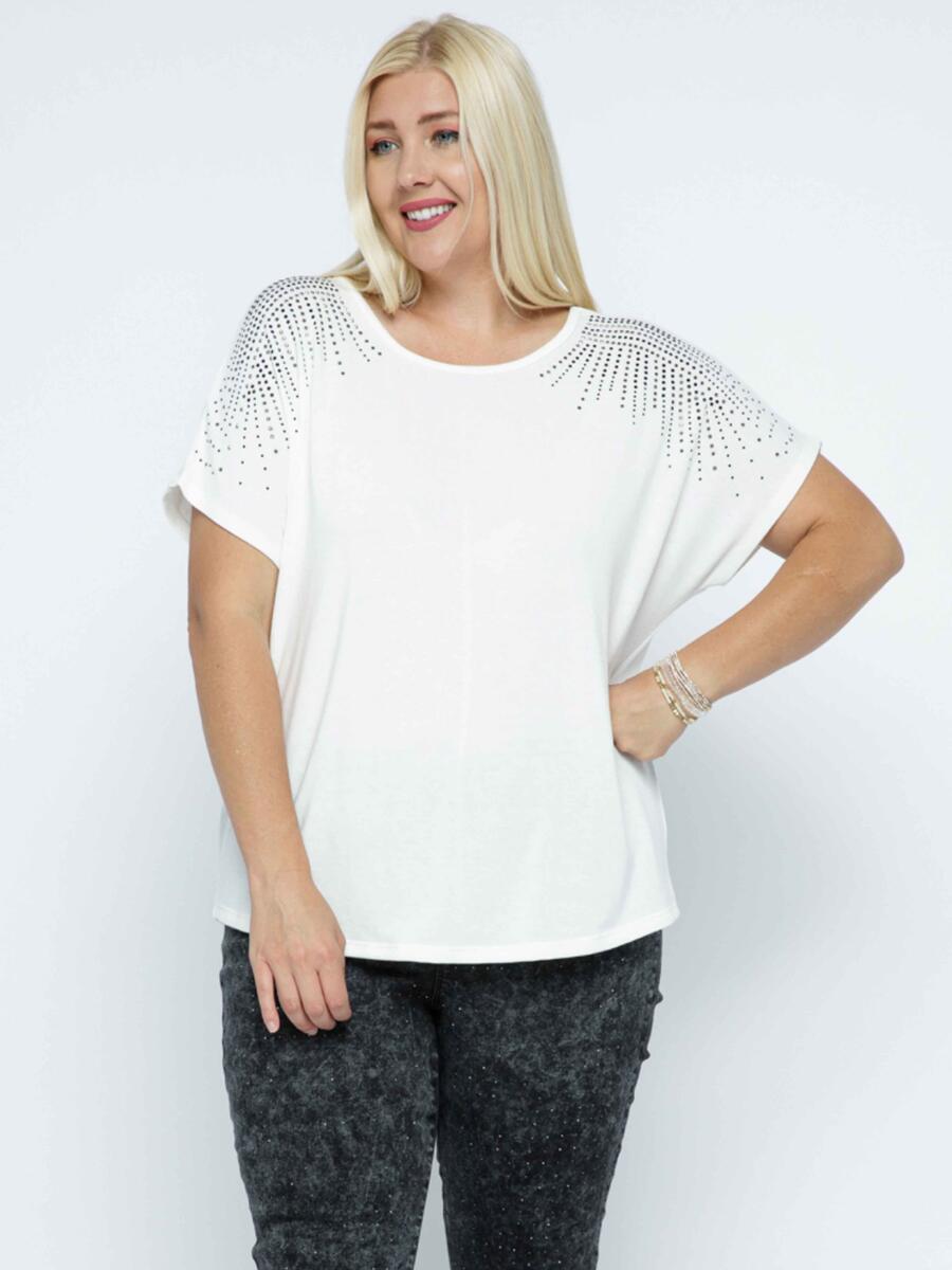 Vocal Apparel - Short Sleeve Top With Stones 18552SX