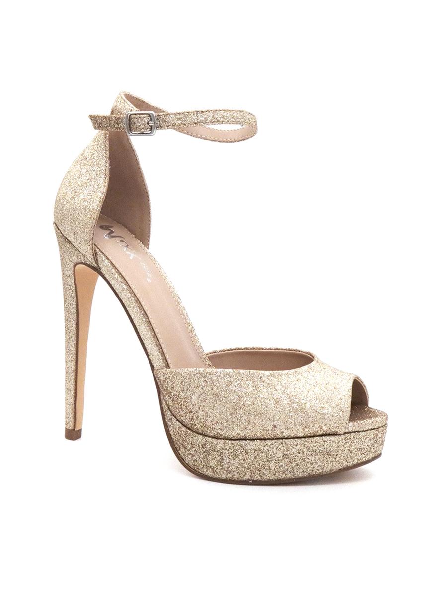 Shoe Addict - High Heel Platform Glitter Anklet Strap GALA