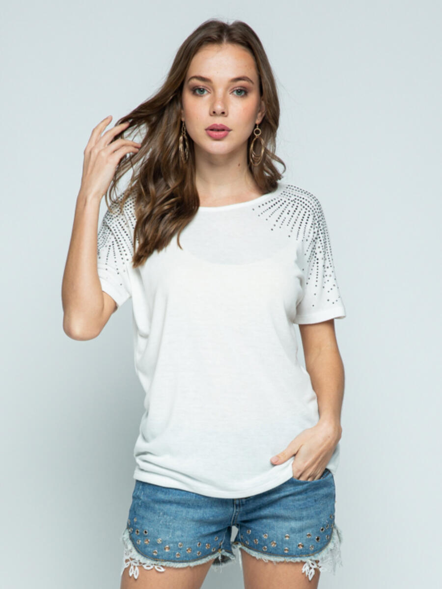 Vocal Apparel - Short Sleeve Top With Stones