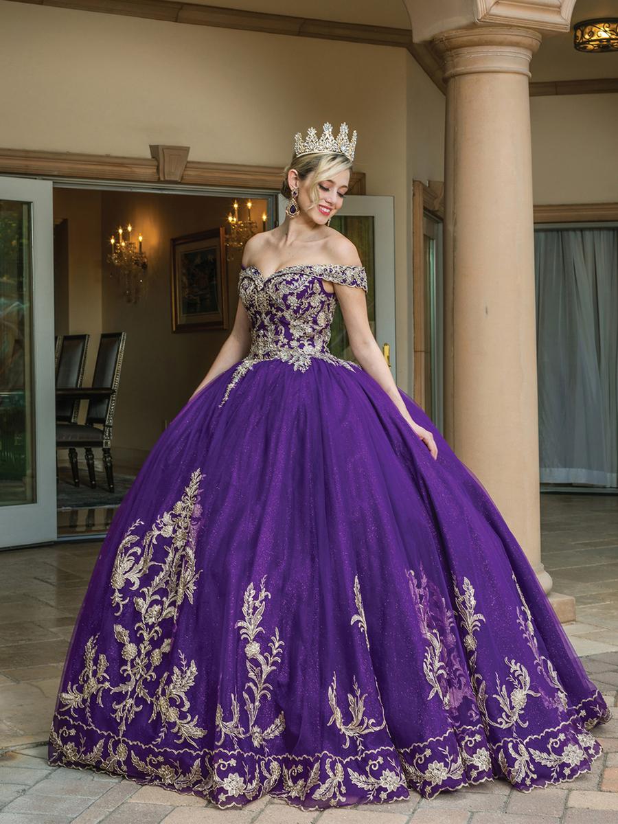Dancing Queen - Embroidered Off The Shoulder BallGown 1596