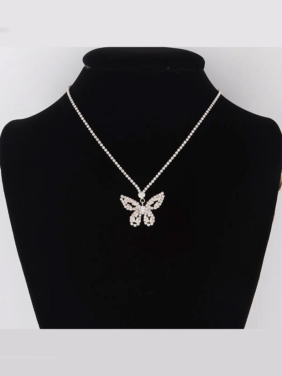 3AM (FAIR) - Cubic Zirconia Butterfly Necklace 17803