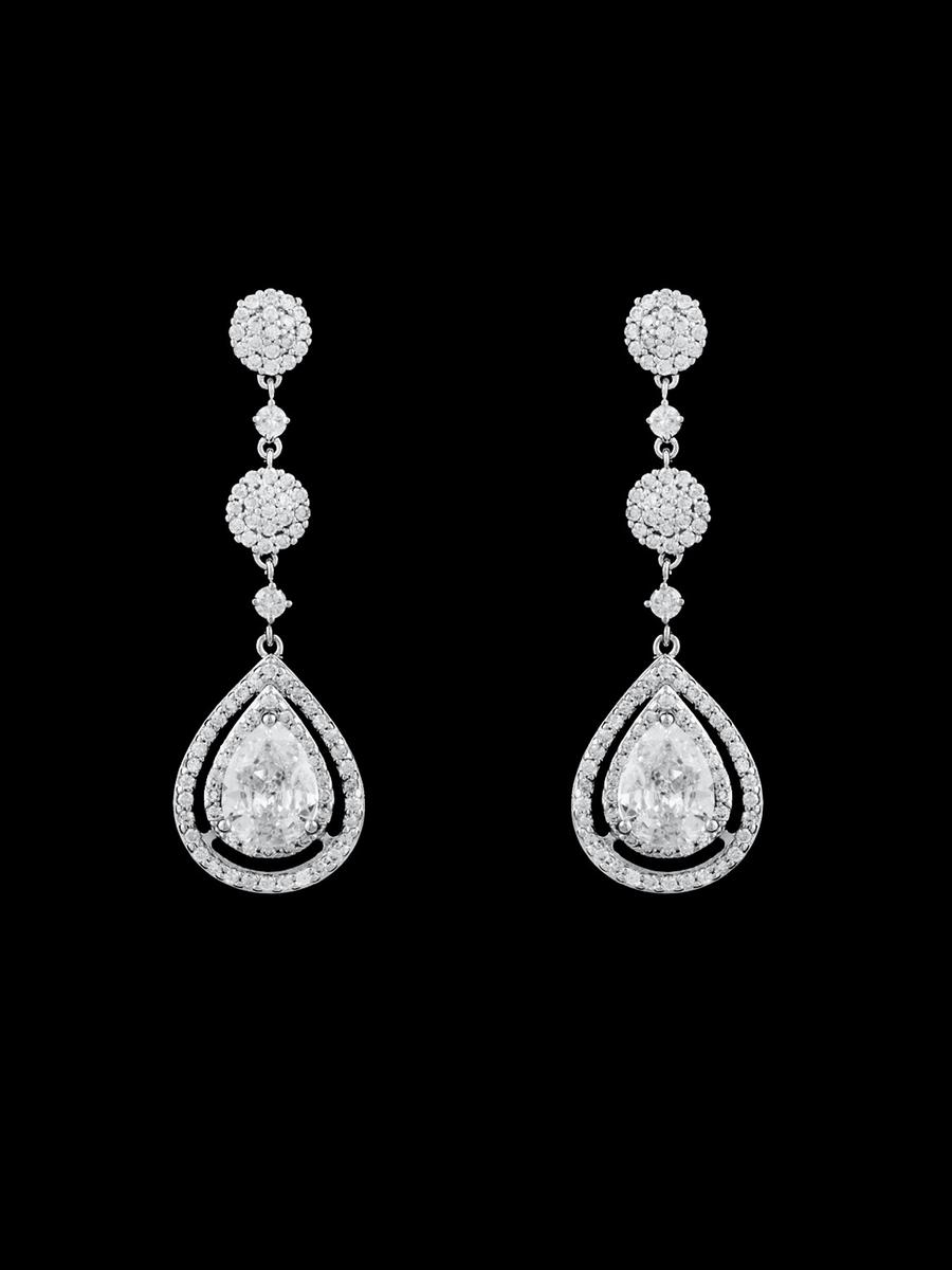 DS BRIDAL    DAE SUNG . - Cubic Zirconia Drop Earring ME-4167