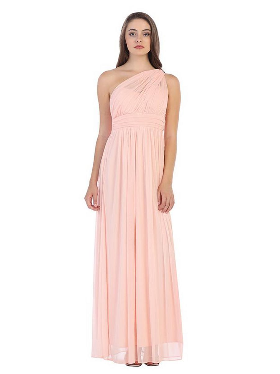 CINDY COLLECTION USA - Ruched One Shoulder Chiffon Gown 1548