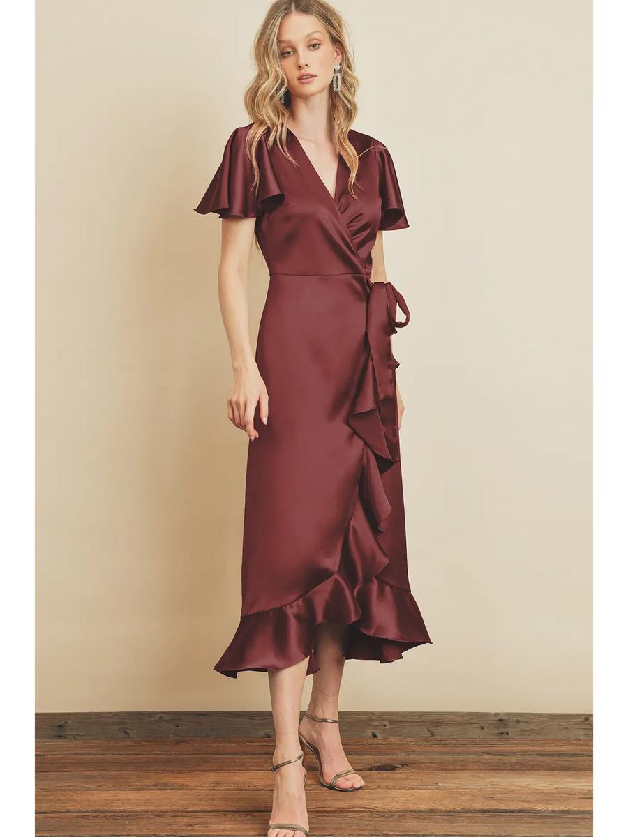 Dress Forum - Flutter Sleeve Midi Wrap Dress