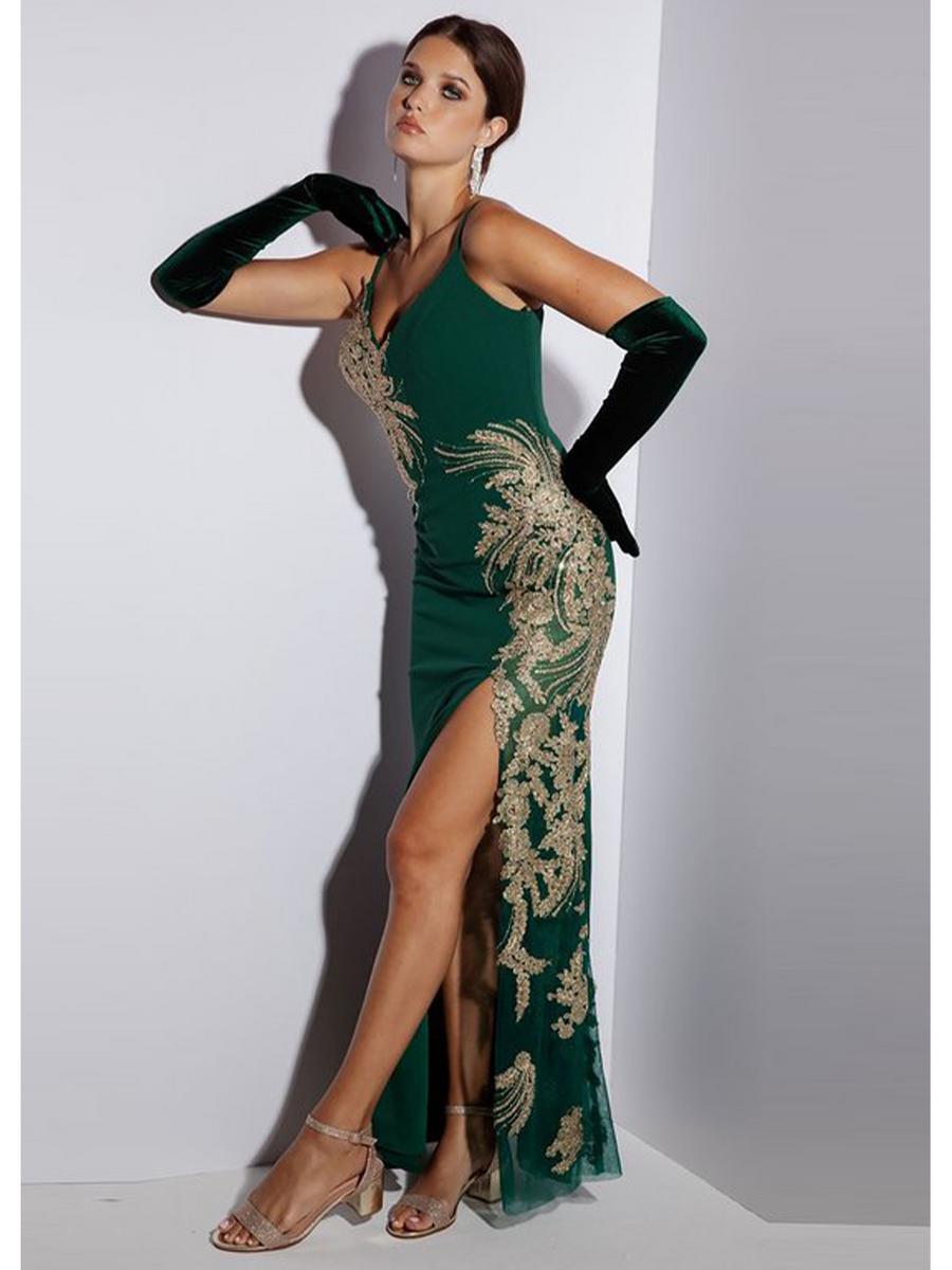 Fashion Eureka - Embroidered Side High Slit Gown 9996