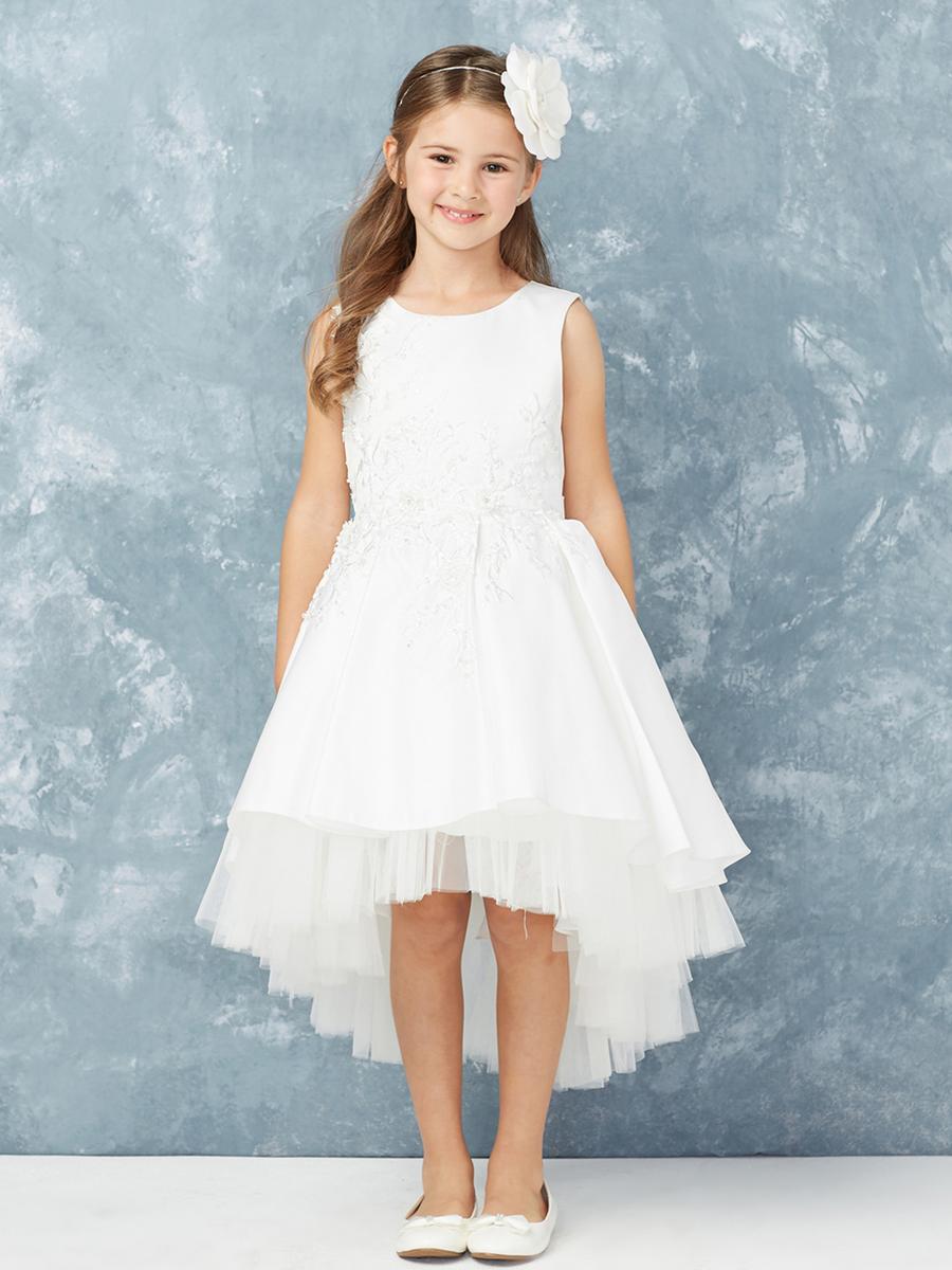 TIP TOP childrens - Embroidered Beaded Bodice Satin Dress