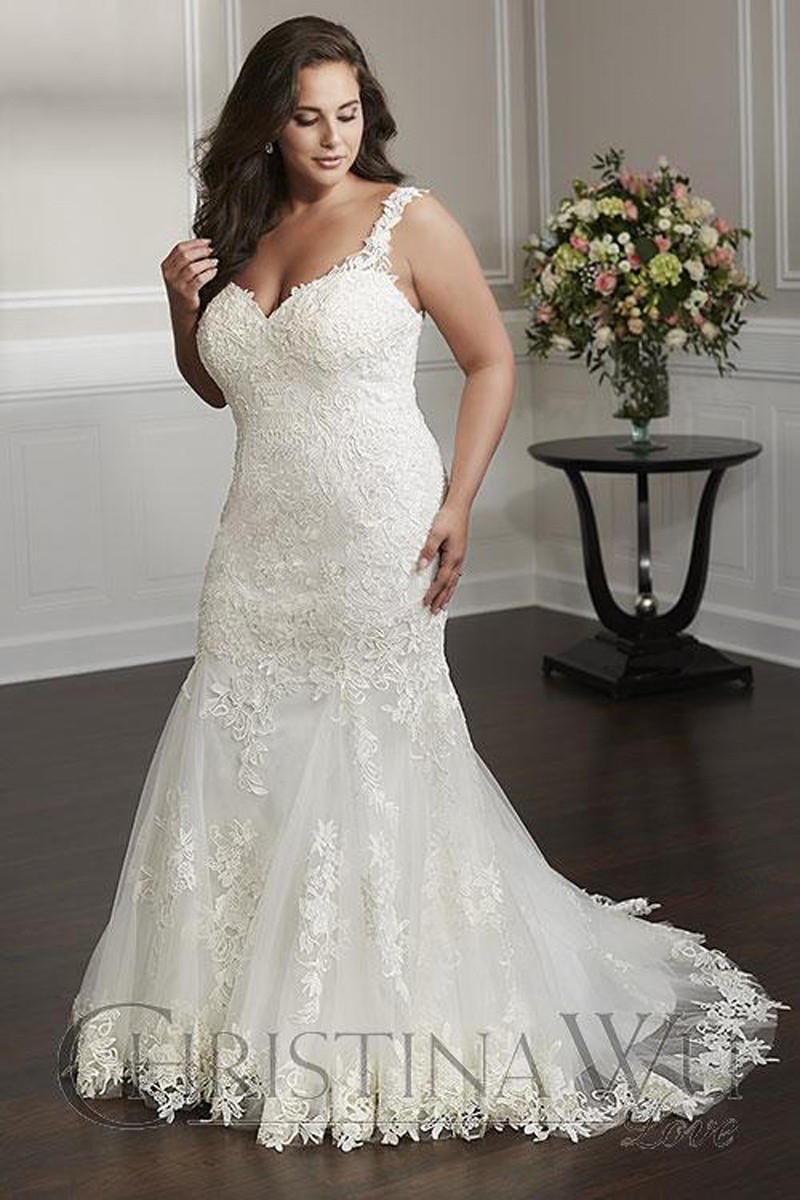 Adrianna Papell - Fit & Flare Embroidered Lace Bridal Gown
