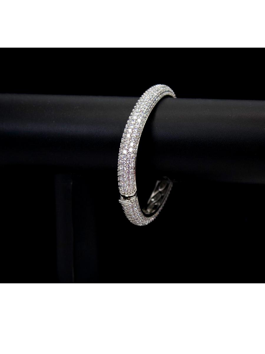 White Gem Design USA - Cubic Zirconia Bangle Bracelet 1623B