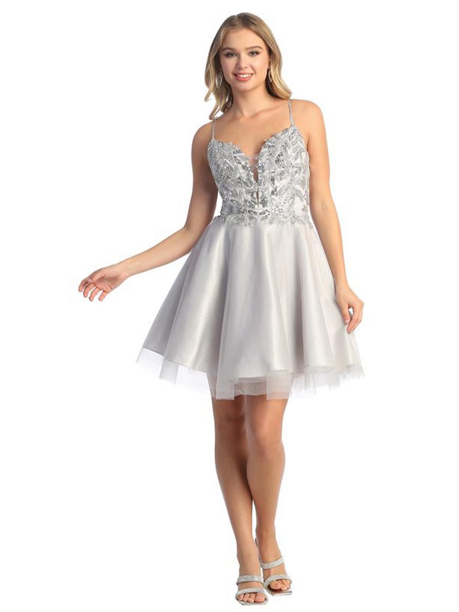 CINDY COLLECTION USA - Tulle Lace Embroidered Dress 50458