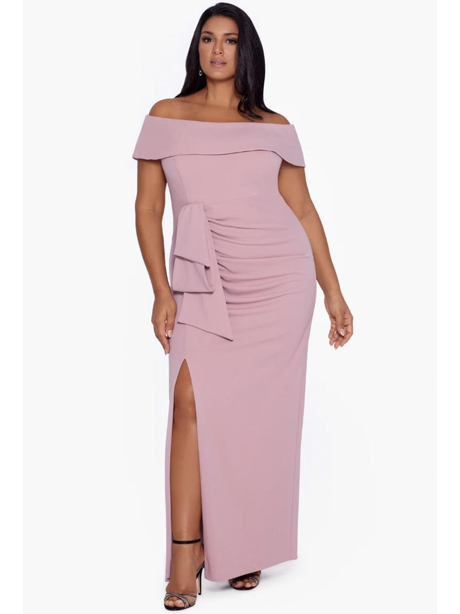 XSCAPE - Off The Shoulder Crepe Gown 3760XW