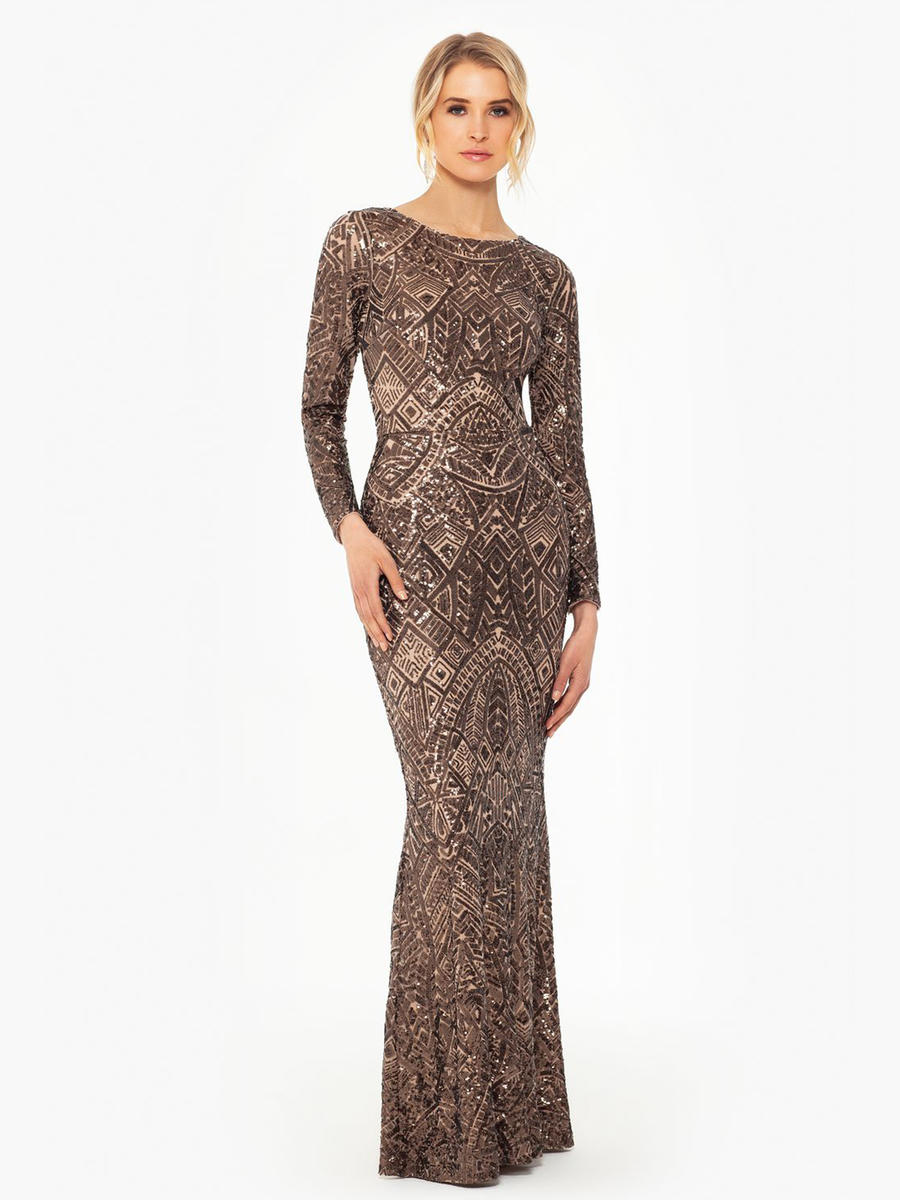 sequin gown with sleeves